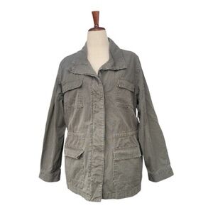 Relativity Women's Utility Military Army Jacket Khaki Green Button Down Size 2X